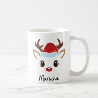 Benutzerdefinierter girly Rentier-Gesicht-Kaffeebe Kaffeetasse