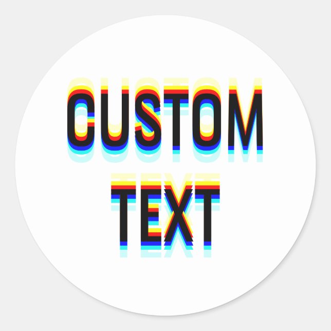 Benutzerdefinierter Glitch-Text-Effekt – Verzerrte Runder Aufkleber (Vorderseite)
