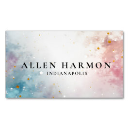 Benutzerdefinierter Glitter Blau Opal Stein Hinter Magnetische Visitenkarte