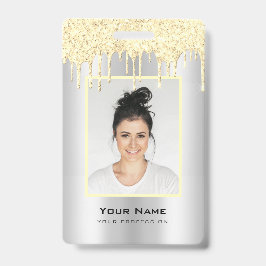 Benutzerdefinierter Glitzer-Tropfen Gelber Grauer  Ausweis