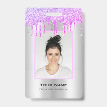 Benutzerdefinierter Glitzer-Tropfen Lila Silbernam