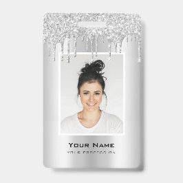 Benutzerdefinierter Glitzer-Tropfen Silver Graue B Ausweis