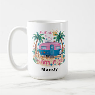 Benutzerdefinierter Glücklicher Ort Reise Camping Kaffeetasse
