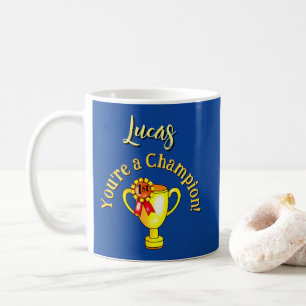 Benutzerdefinierter Glückwunsch-Champion-Trophy Kaffeetasse