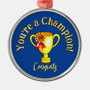 Benutzerdefinierter Glückwunsch-Champion-Trophy Ornament Aus Metall