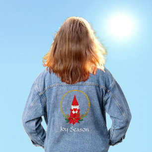 Benutzerdefinierter Gnom und bearbeitbarer Text Jeansjacke