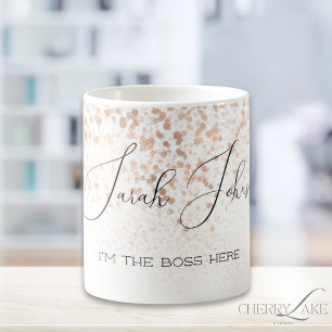 Benutzerdefinierter Gold Glitter Ich bin der Boss Kaffeetasse