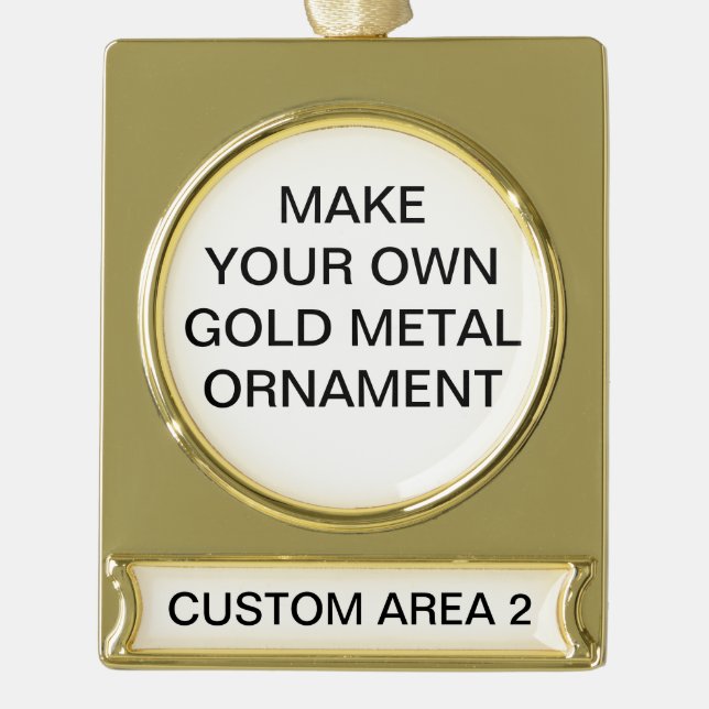Benutzerdefinierter Gold-Metall-Weihnachtsbaum-Sch Banner-Ornament Gold (Vorderseite)