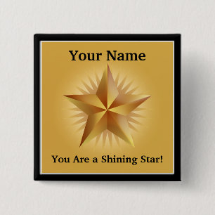 Benutzerdefinierter Gold Shining Star-Button Button