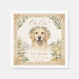Benutzerdefinierter Golden Retriever Hochzeit Ital Serviette