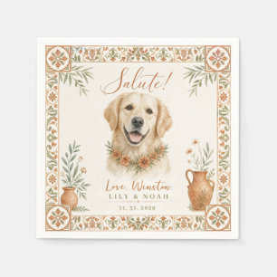 Benutzerdefinierter Golden Retriever Hochzeitshund Serviette