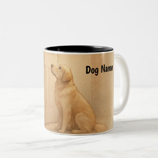 Benutzerdefinierter Golden Retriever "Immer Warten Zweifarbige Tasse