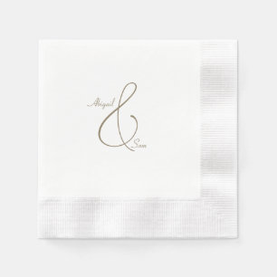 Benutzerdefinierter Goldtext Eleganter Hochzeits-C Serviette