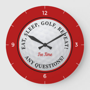 Benutzerdefinierter Golfball-Sport-Zitat Golfer Ro Große Wanduhr