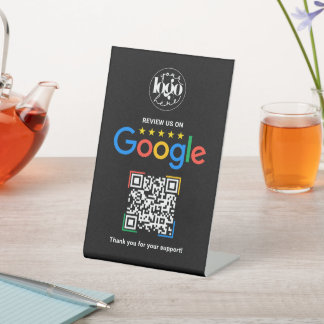 Benutzerdefinierter Google-Review-QR-Code für Unte Sockelschild