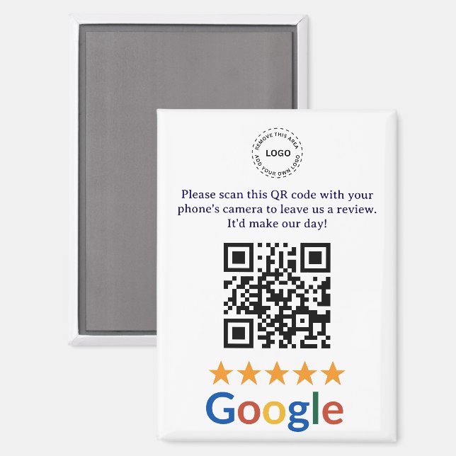 Benutzerdefinierter Google Reviews QR-Code für Unt Magnet (Vorderseite/Rückseite)