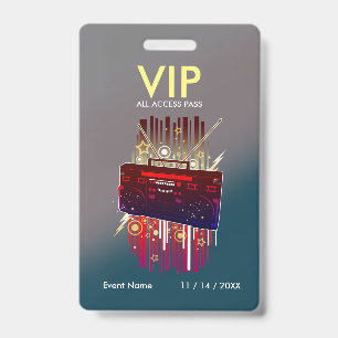 Benutzerdefinierter Grau-Teal-Verlauf-VIP-Pass für Ausweis