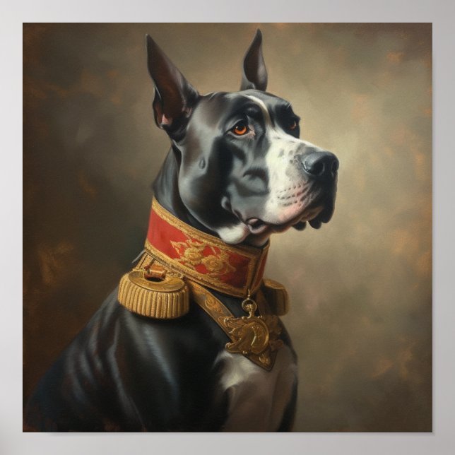Benutzerdefinierter Great Dane Regaler Historische Poster (Vorne)
