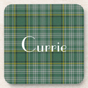 Benutzerdefinierter grüner Clan Currie Plaid-Geträ Untersetzer