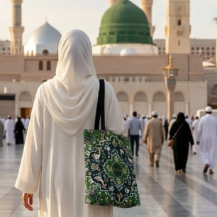 Benutzerdefinierter grüner islamischer Madinah-Tep