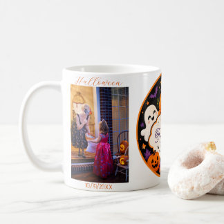 Benutzerdefinierter Halloween-Familien-2-Foto-Name Kaffeetasse