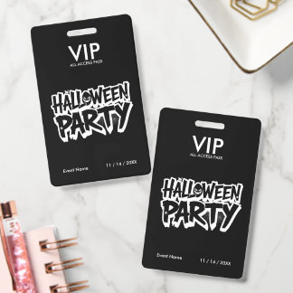 Benutzerdefinierter Halloween-Party-VIP-All-Access Ausweis