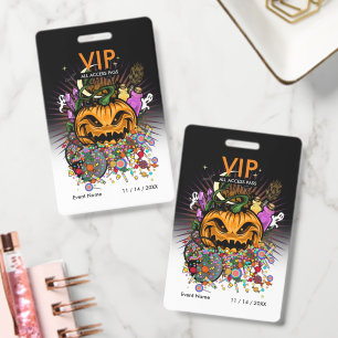 Benutzerdefinierter Halloween-VIP-All-Access-Pass Ausweis