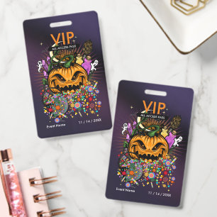 Benutzerdefinierter Halloween-VIP-All-Access-Pass Ausweis