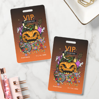 Benutzerdefinierter Halloween-VIP-All-Access-Pass  Ausweis
