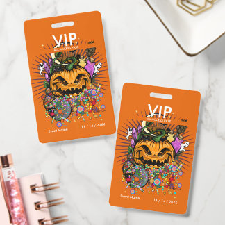 Benutzerdefinierter Halloween-VIP-All-Access-Pass Ausweis