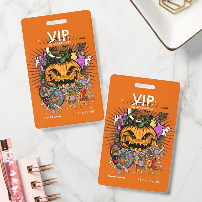 Benutzerdefinierter Halloween-VIP-All-Access-Pass Ausweis (Büro)