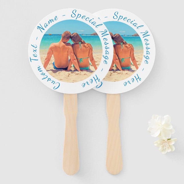 Benutzerdefinierter Handlüfter mit Fotos und Text Fächer (Vorne und Hinten)