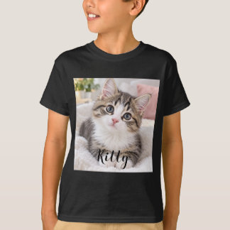 Benutzerdefinierter Haustier-Foto-Name Süße Katze T-Shirt