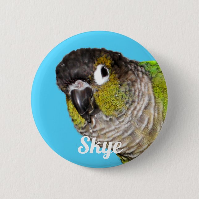 Benutzerdefinierter Haustier-Vogel-Foto-Name Button (Vorderseite)