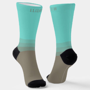 Benutzerdefinierter hellblauer Lila Farbblock Socken