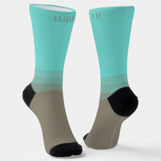 Benutzerdefinierter hellblauer Lila Farbblock Socken