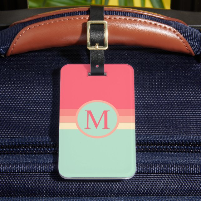 Benutzerdefinierter hellpastellfarbener, gelb rosa gepäckanhänger (Vorderseite Insitu 2)