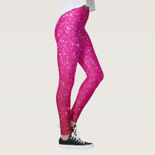 Benutzerdefinierter, hellrosa Magenta-Glitzer Leggings