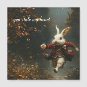 Benutzerdefinierter Herz-Dieb-Hase Vintage Magneti Magneteinladung