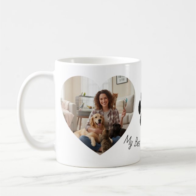 Benutzerdefinierter Herz-Tasse mit Haustierfoto Kaffeetasse (Links)