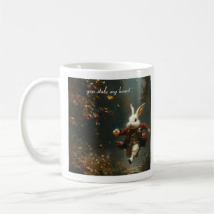 Benutzerdefinierter Herzensdieb-Hase Vintage-Wunde Kaffeetasse