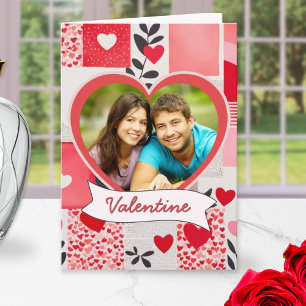 Benutzerdefinierter Herzfoto-Rahmen Valentinstag Feiertagskarte