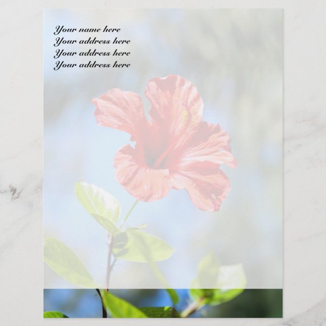 Benutzerdefinierter Hibiskus Briefbogen (Vorderseite)
