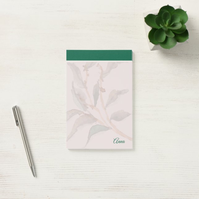 Benutzerdefinierter Hintergrund natürliches Grün Post-it Klebezettel (Büro)