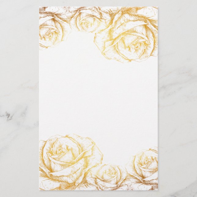 Benutzerdefinierter Hintergrund Vintage Rose Blume Briefpapier (Vorderseite)