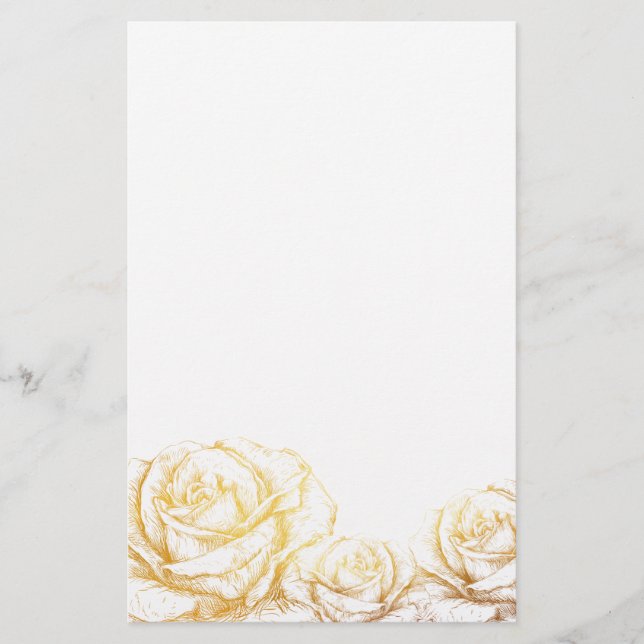 Benutzerdefinierter Hintergrund Vintage Rose Blume Briefpapier (Vorderseite)