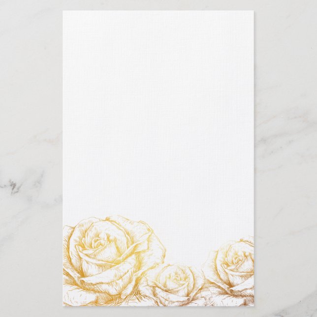 Benutzerdefinierter Hintergrund Vintage Rose Blume Briefpapier (Vorderseite)
