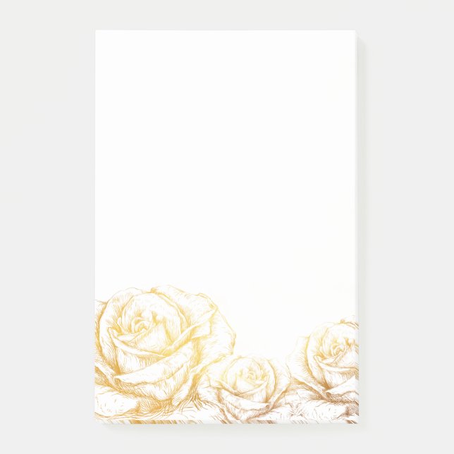 Benutzerdefinierter Hintergrund Vintage Rose Blume Post-it Klebezettel (Vorderseite)