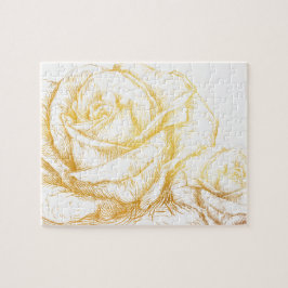 Benutzerdefinierter Hintergrund Vintage Rose Blume Puzzle