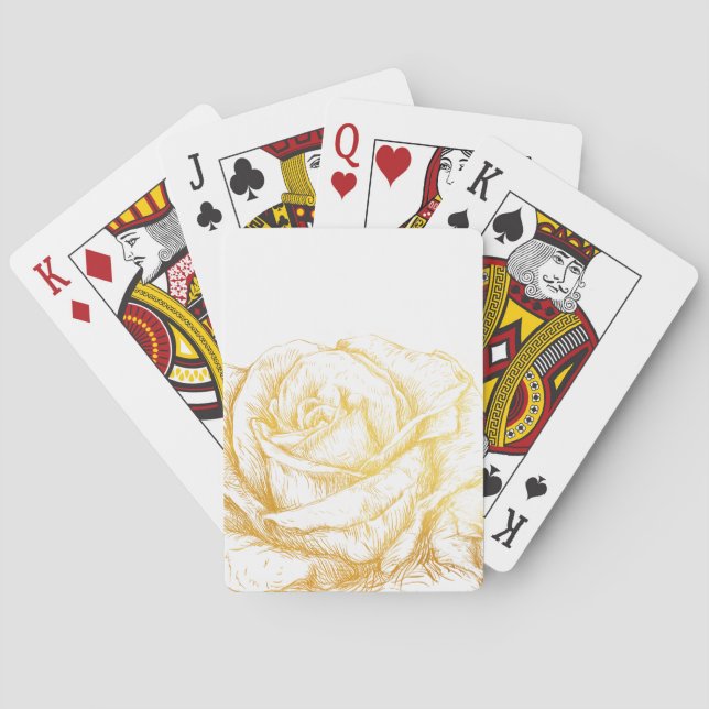 Benutzerdefinierter Hintergrund Vintage Rose Blume Spielkarten (Rückseite)